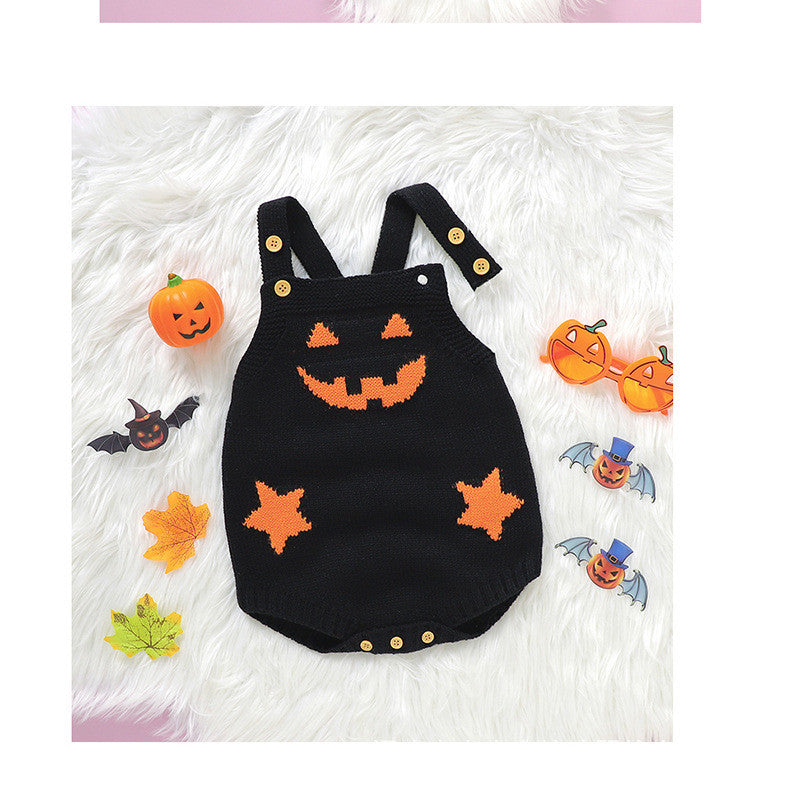 Adorable barboteuse citrouille d'Halloween pour bébé