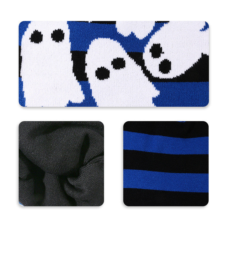 Bonnet tricoté à rayures d'Halloween