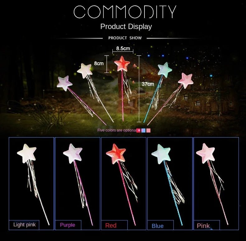 10pcs Star Magic Wand Fairy Wands Set - Cake Pops Parties