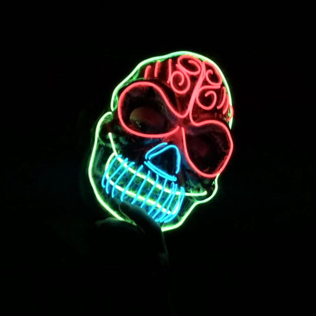 Masque de crâne d'Halloween lumineux à LED