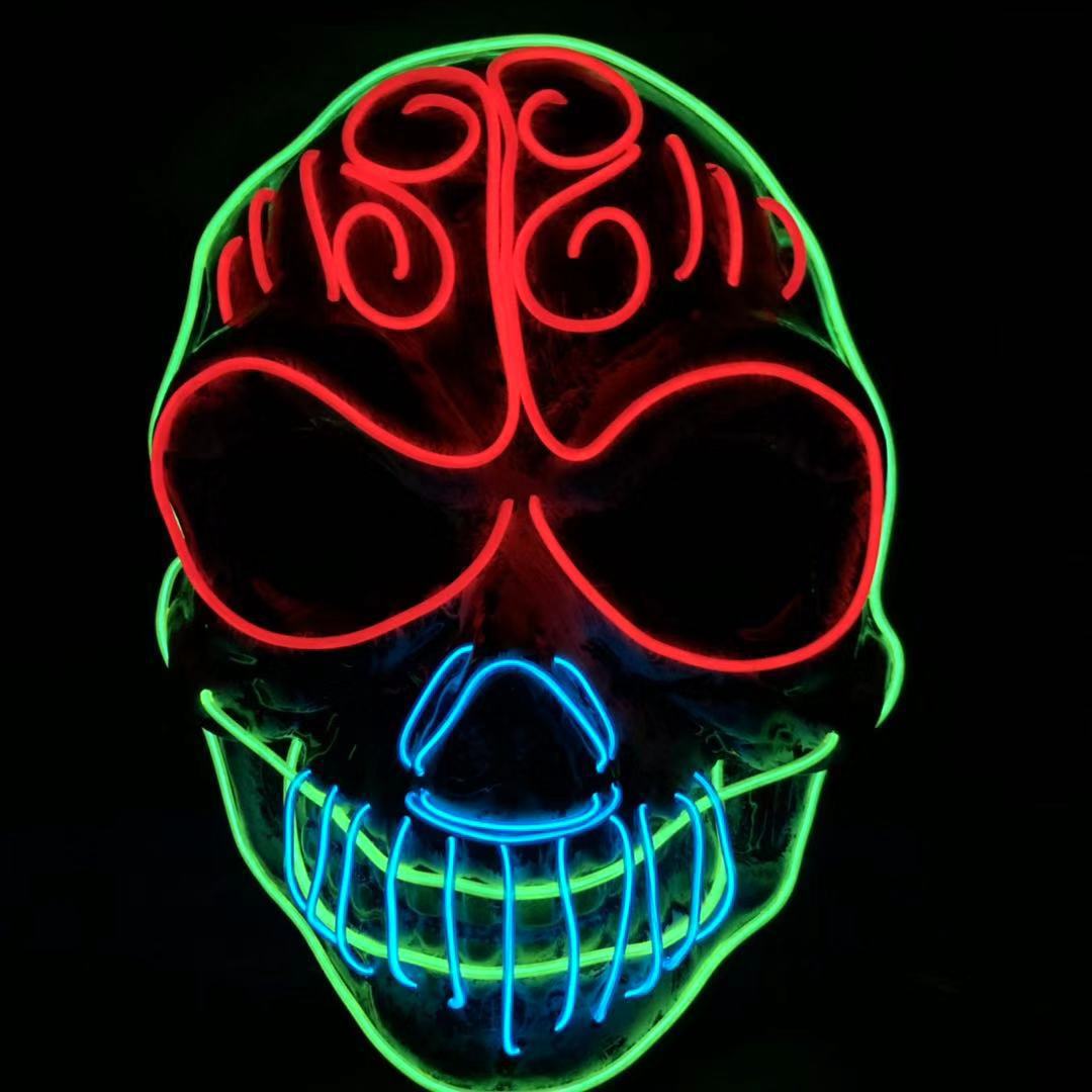 Masque de crâne d'Halloween lumineux à LED