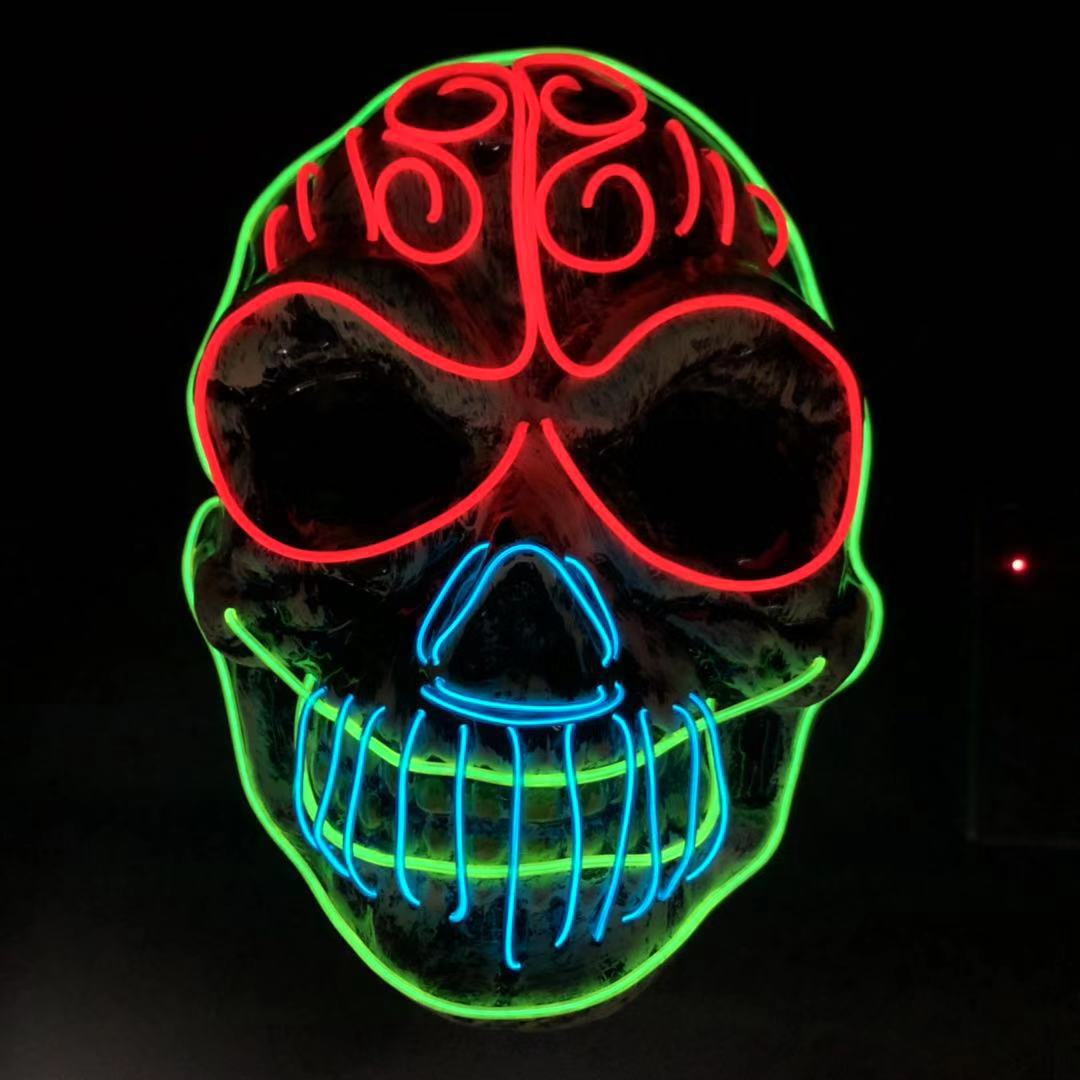 Masque de crâne d'Halloween lumineux à LED