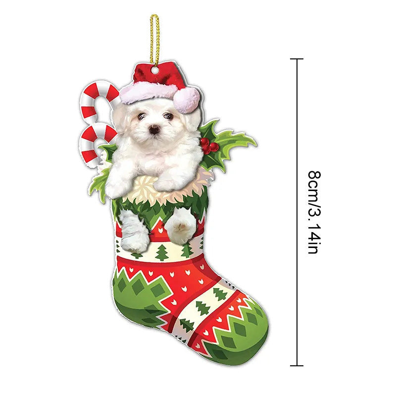 Pendentif chien pour bas de Noël