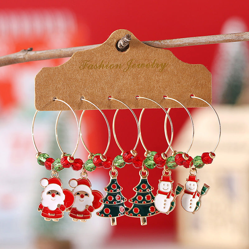 Ensemble de boucles d'oreilles festives de Noël