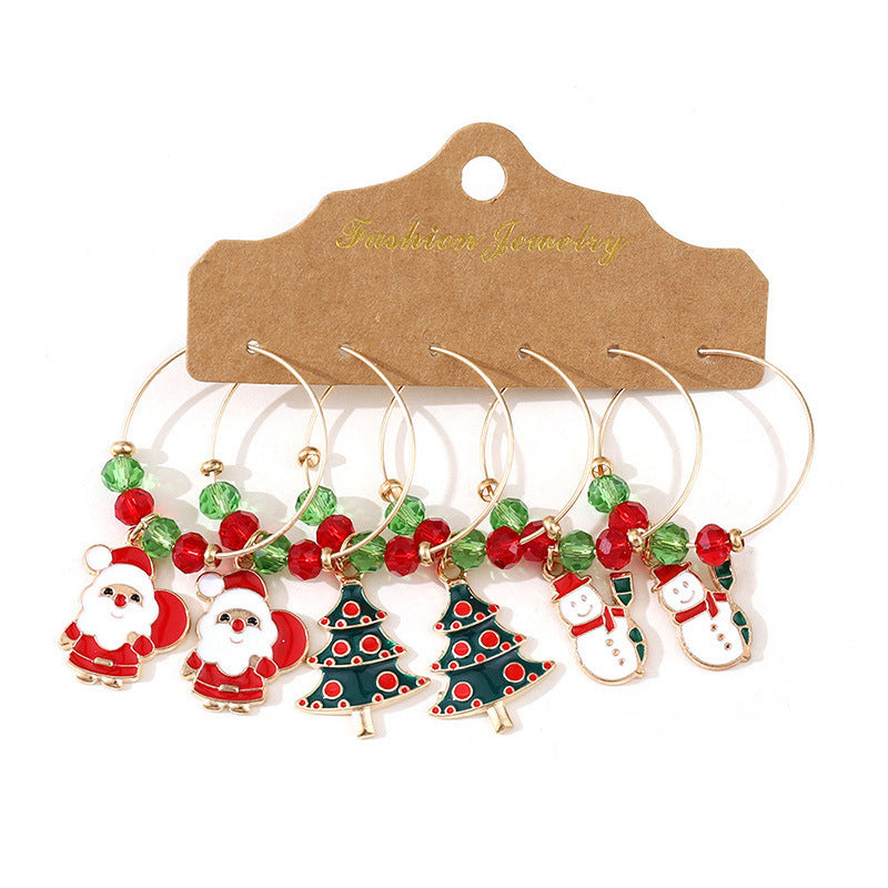 Ensemble de boucles d'oreilles festives de Noël
