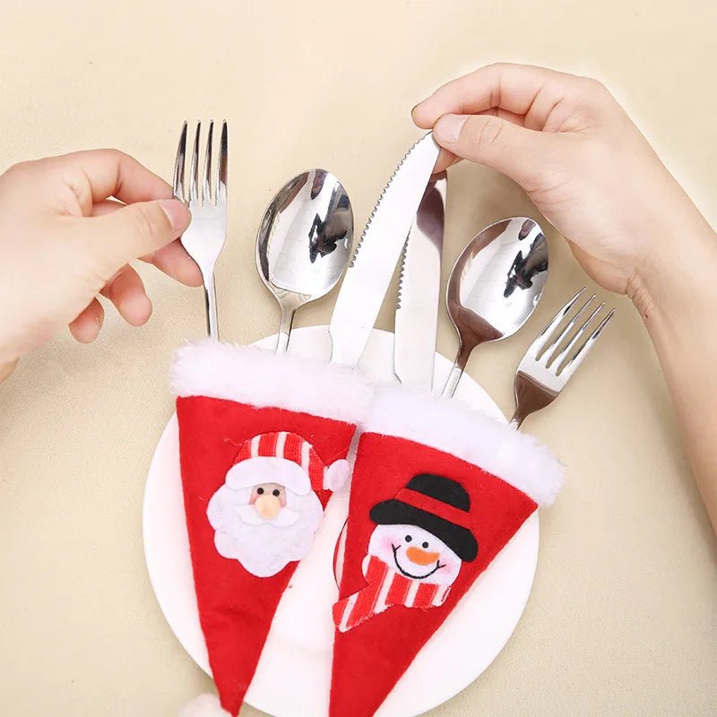 2021 Christmas Dinner Table Decorations - Fork Knife Holder Bag - Cake Pops Parties