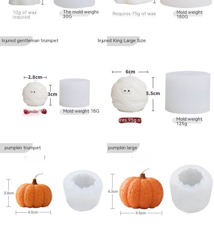 Moule en silicone pour fabrication de bougies d'Halloween