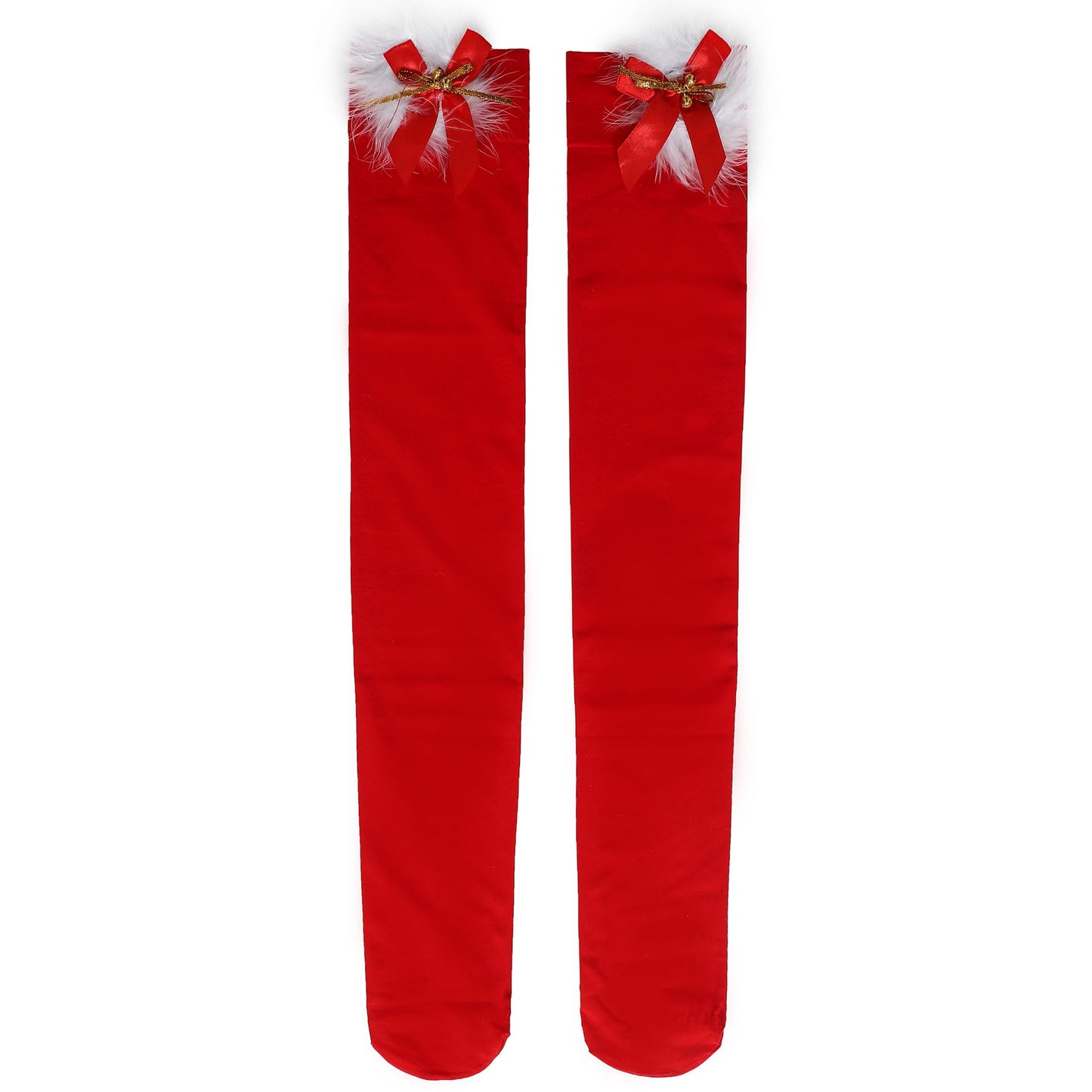 Bas de Noël à long nœud rouge