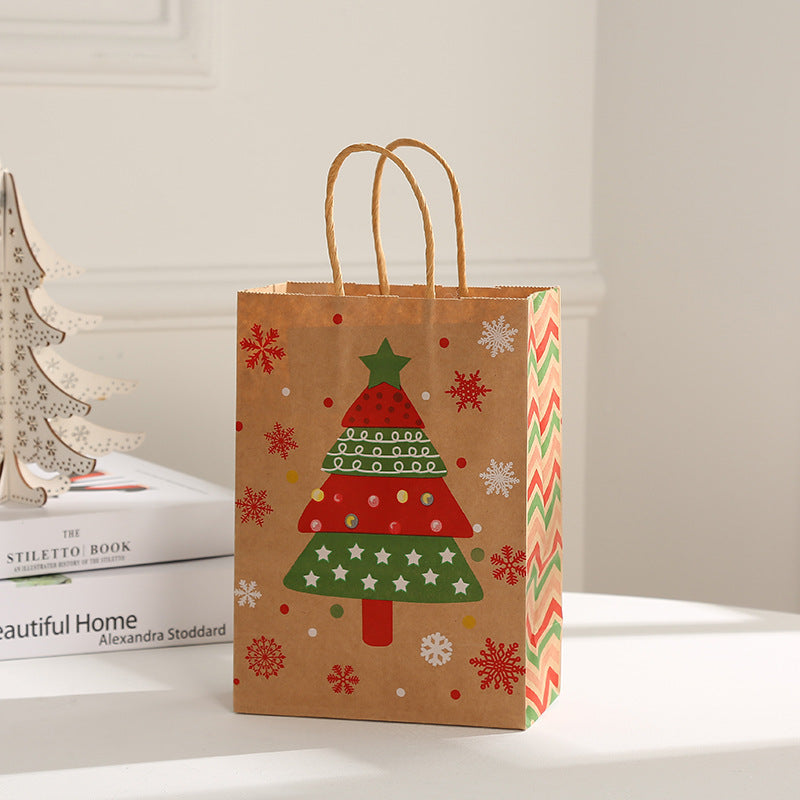 Sac en papier kraft portable pour cadeau de Noël