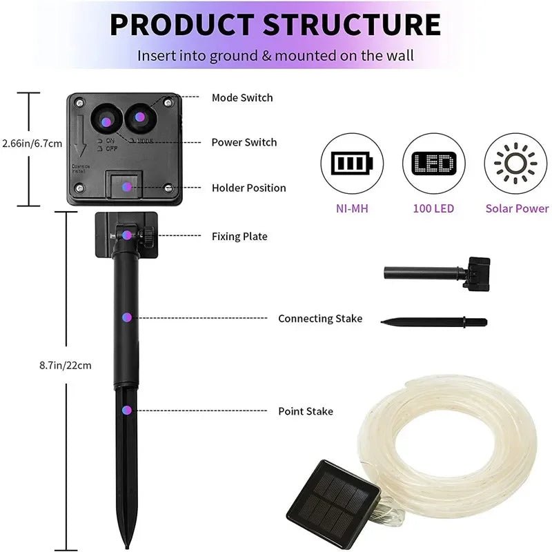 300LED Solar Rope Strip Light - Cake Pops Parties
