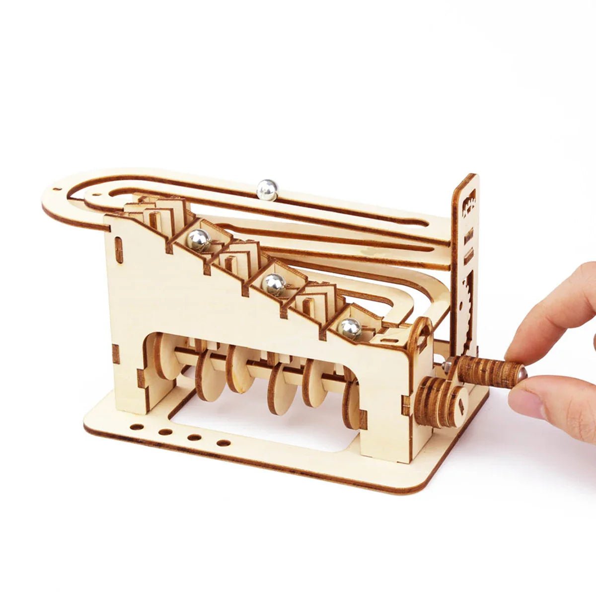3D Wooden Spiral Marble Run Puzzle - Cake Pops Parties