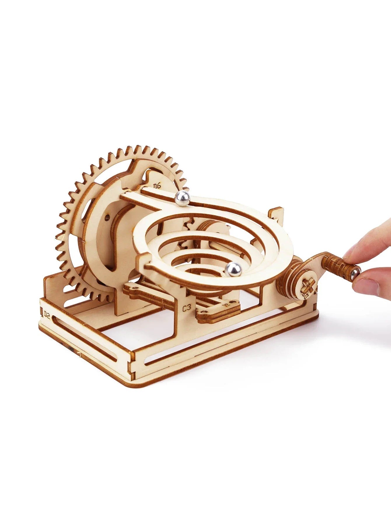 3D Wooden Spiral Marble Run Puzzle - Cake Pops Parties