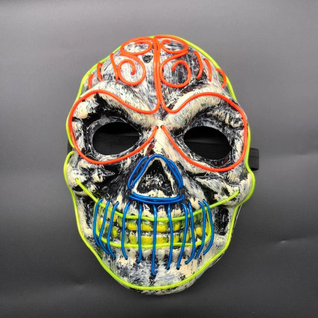 Masque de crâne d'Halloween lumineux à LED