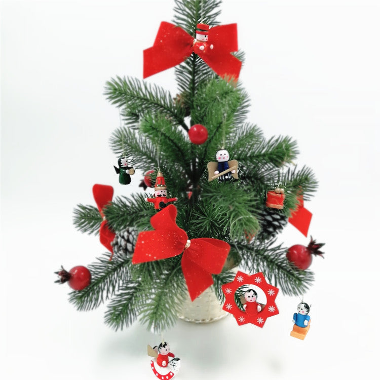 Ensemble de décorations de Noël en bois rustique