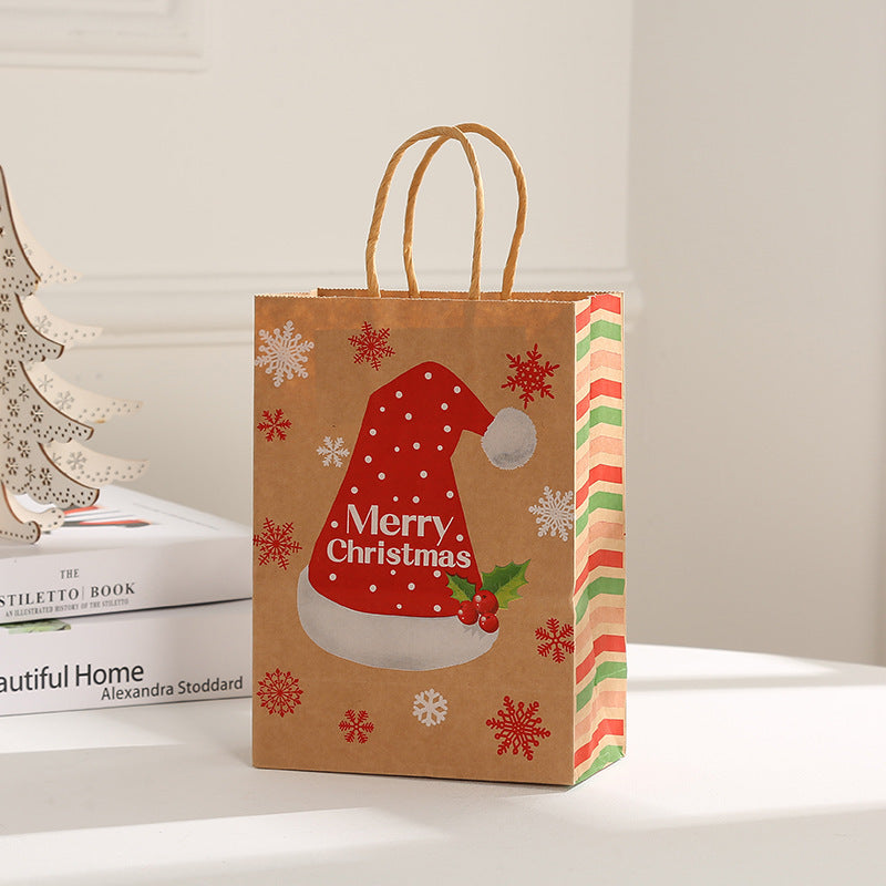 Sac en papier kraft portable pour cadeau de Noël