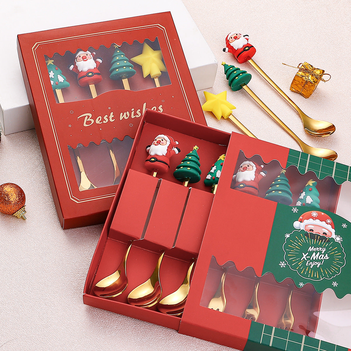 Coffrets cadeaux de Noël en acier inoxydable mignons