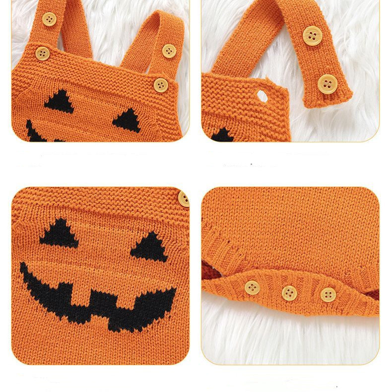 Adorable barboteuse citrouille d'Halloween pour bébé