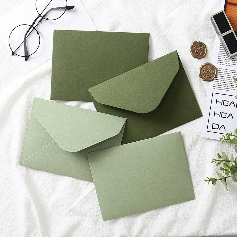 5pcs Kawaii Green Envelopes Pack - Cake Pops Parties
