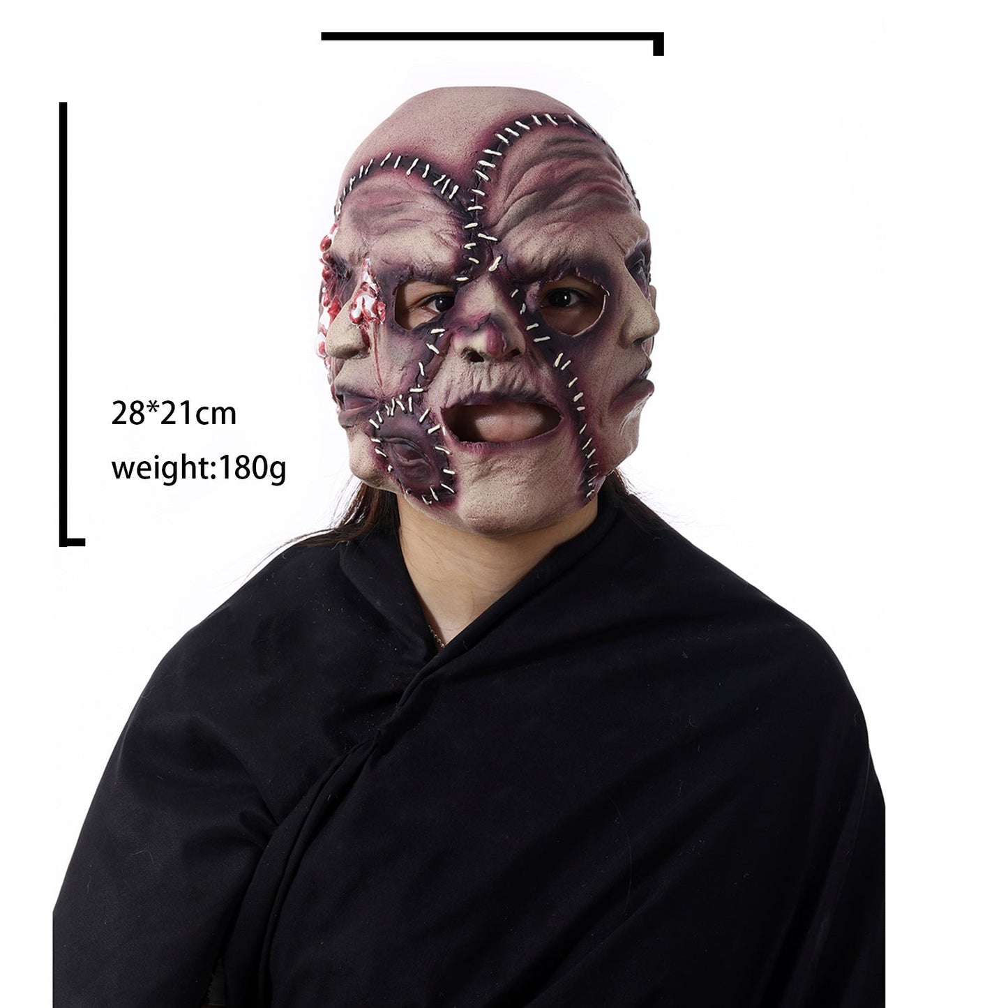 Masque d'Halloween effrayant à trois faces grimaces