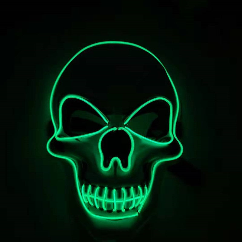 Masque d'Halloween avec tête de mort lumineuse à LED