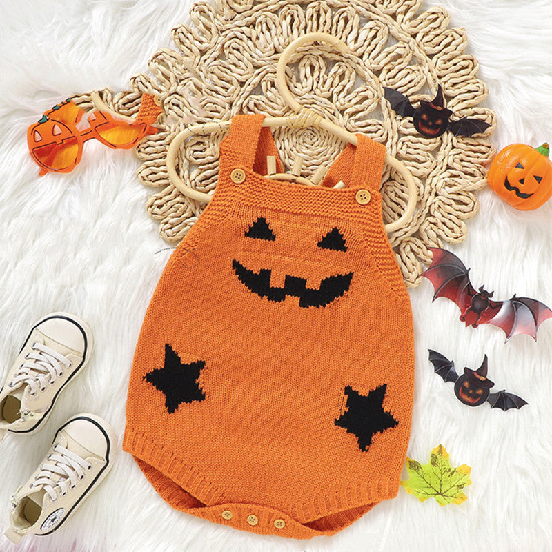 Adorable barboteuse citrouille d'Halloween pour bébé