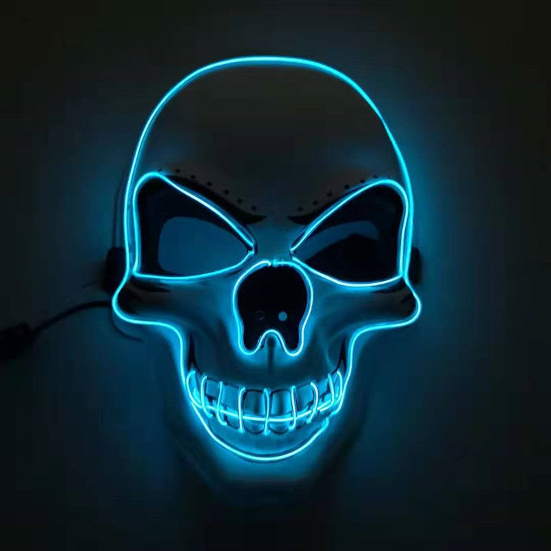Masque d'Halloween avec tête de mort lumineuse à LED