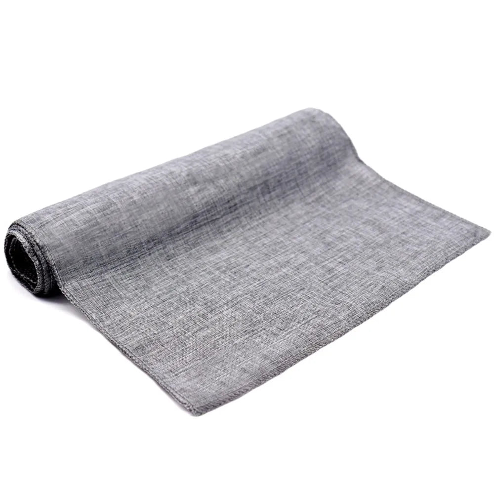 Chemin de table en toile de jute vintage - Gris kaki