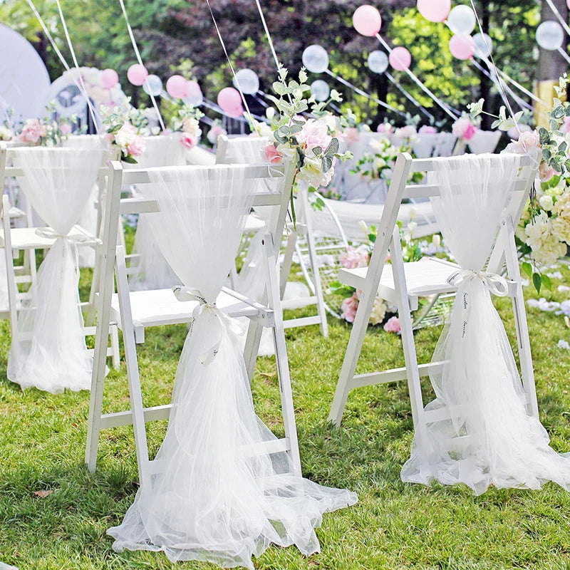 Rouleau de tulle pour décoration de mariage - Tissu transparent en organza cristal