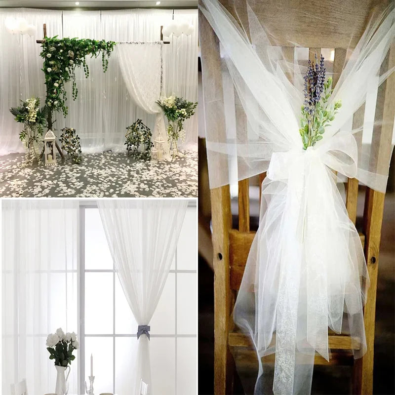 Rouleau de tulle pour décoration de mariage - Tissu transparent en organza cristal
