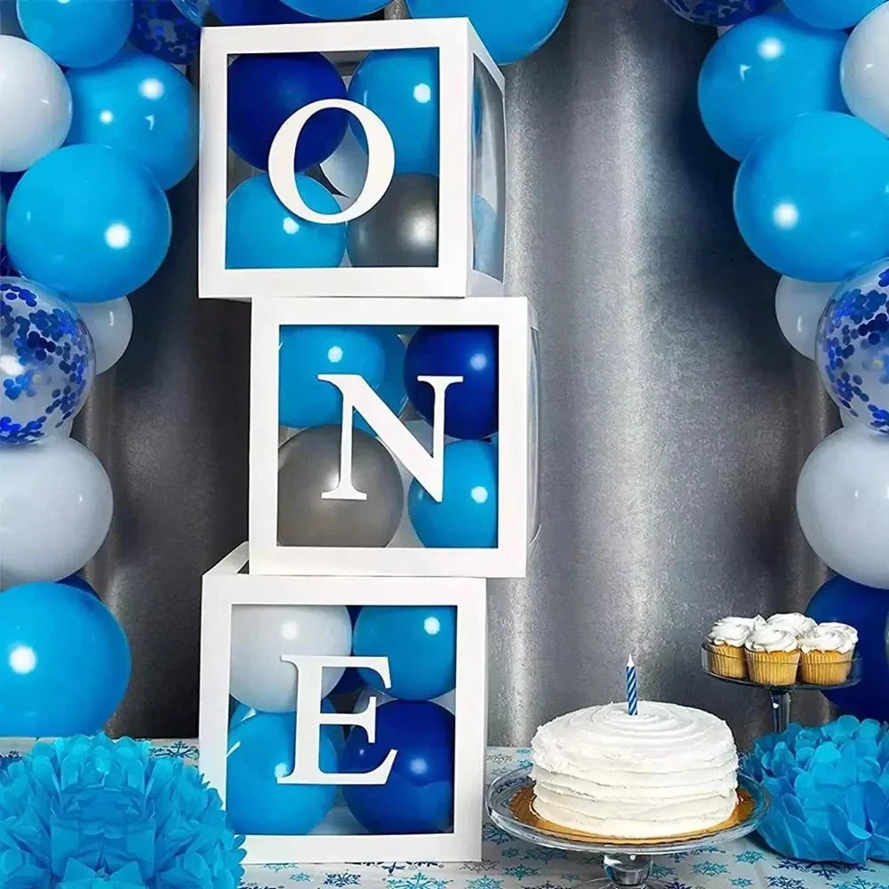 Décoration de boîte à ballons pour 1er anniversaire