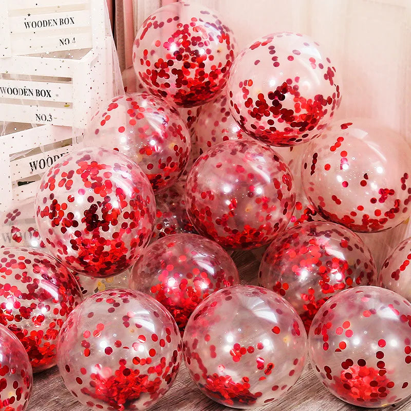 Ballons de fête de mariage avec confettis