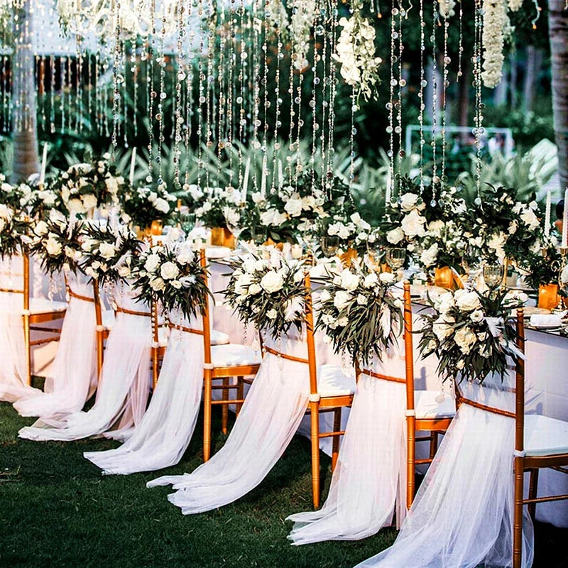 Rouleau de tulle pour décoration de mariage - Tissu transparent en organza cristal