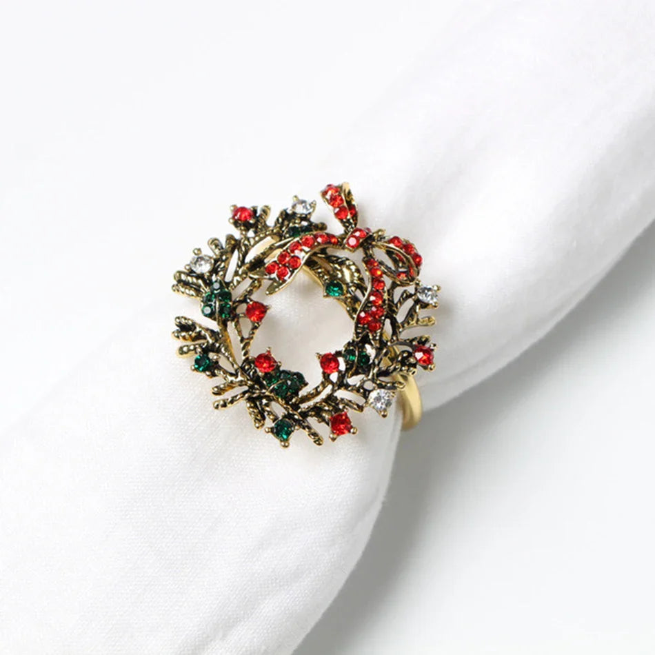 Ensemble de ronds de serviette en forme de sapin de Noël