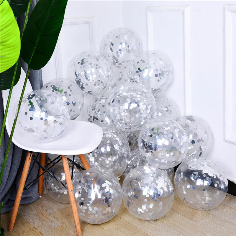 Ballons en latex à confettis en forme d'étoile dorée