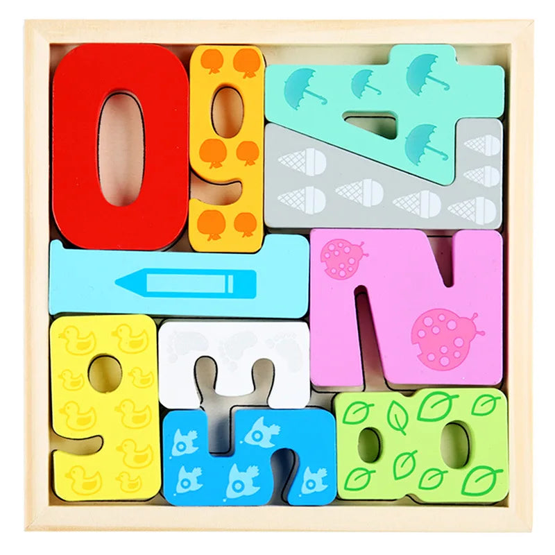 Jouets en bois puzzle 3D - Apprentissage éducatif de la préhension par la main pour bébé