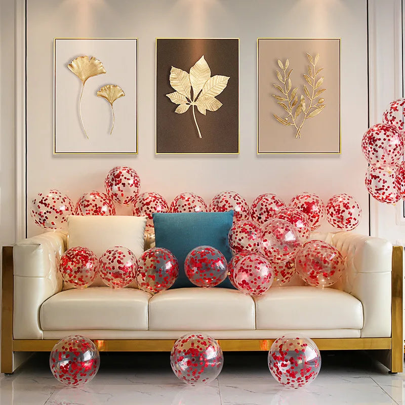 Ballons de fête de mariage avec confettis