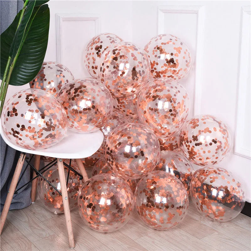 Ballons en latex à confettis en forme d'étoile dorée
