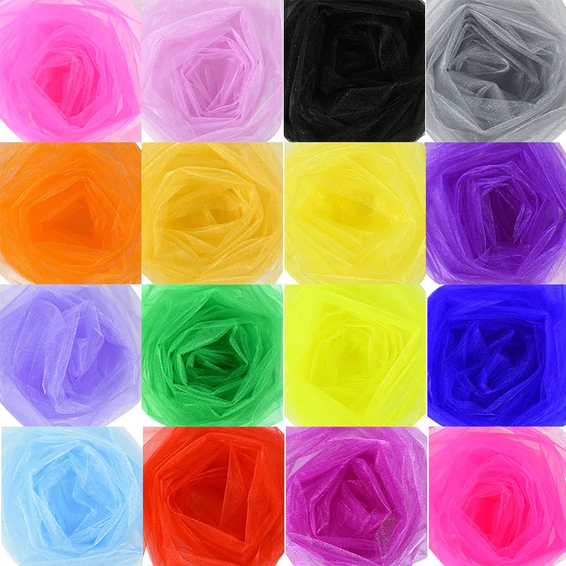 Rouleau de tulle pour décoration de mariage - Tissu transparent en organza cristal