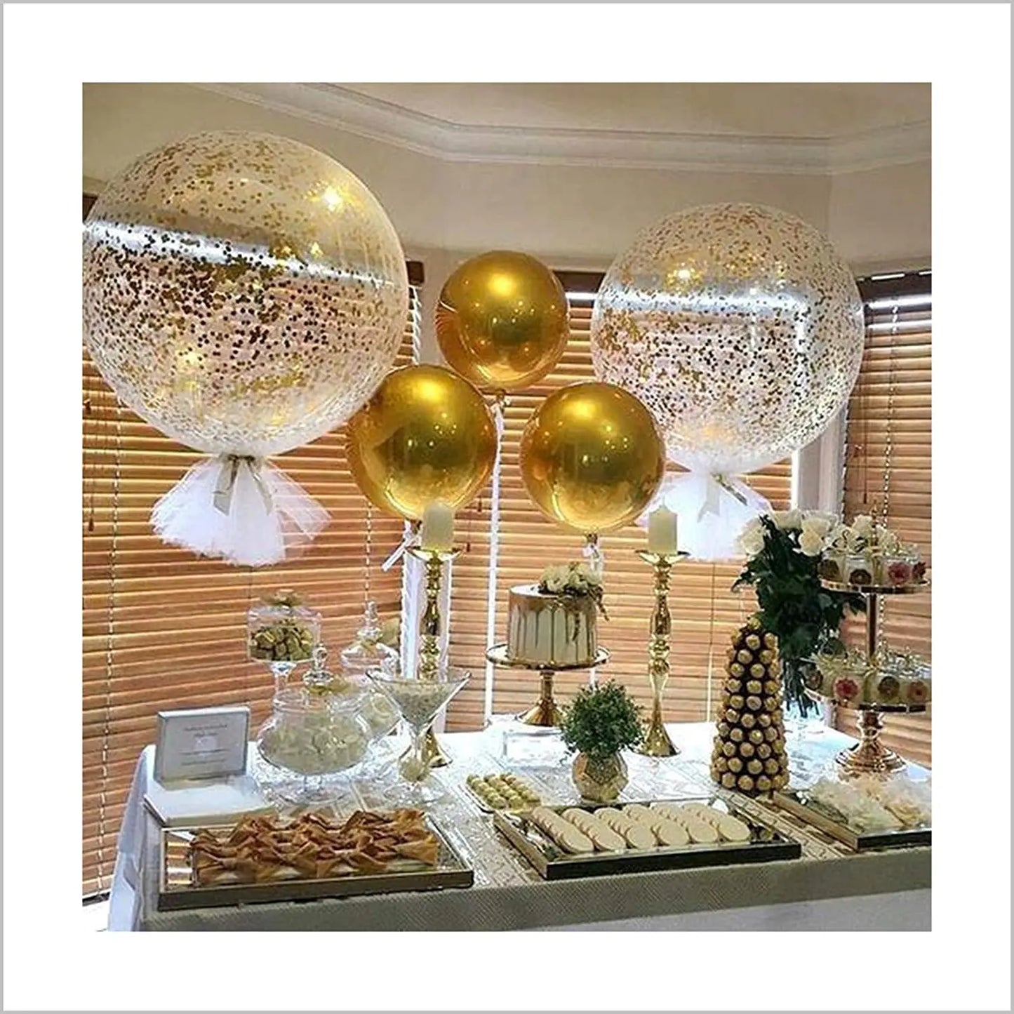 Ballons à confettis dorés glamour - Indispensable pour la fête