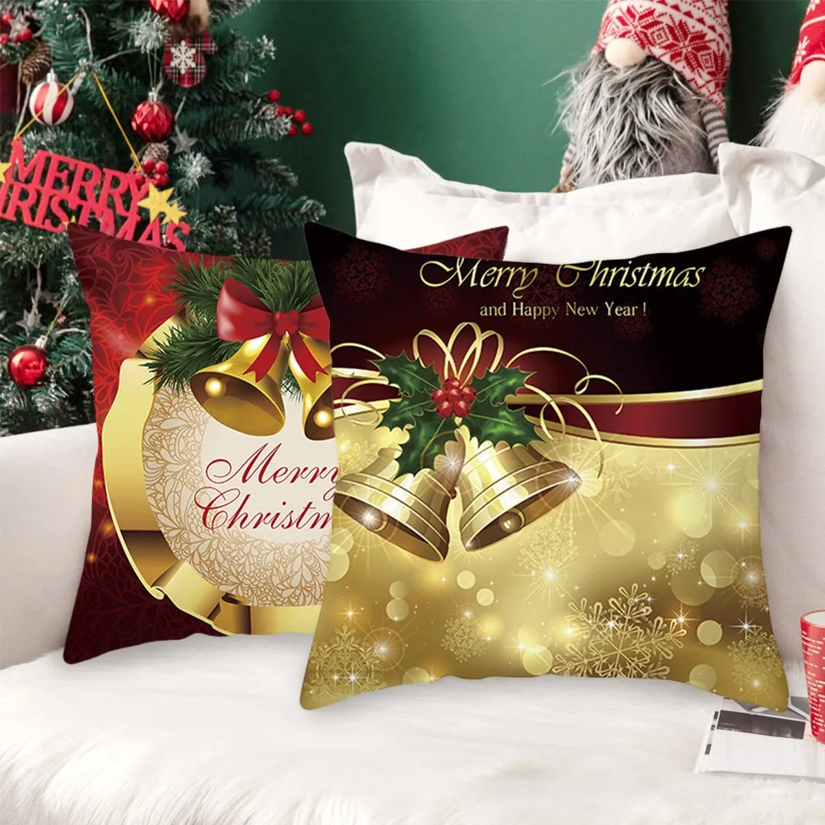 Housse de coussin de Noël - Décoration d'intérieur festive 2023