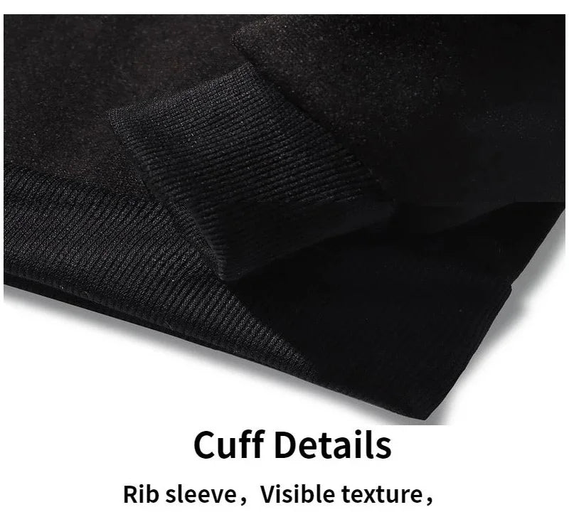 Close-up of a black ribbed sleeve with visible texture on a white background.