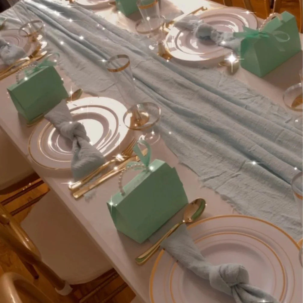 Lot de 50 serviettes en tissu de style rustique