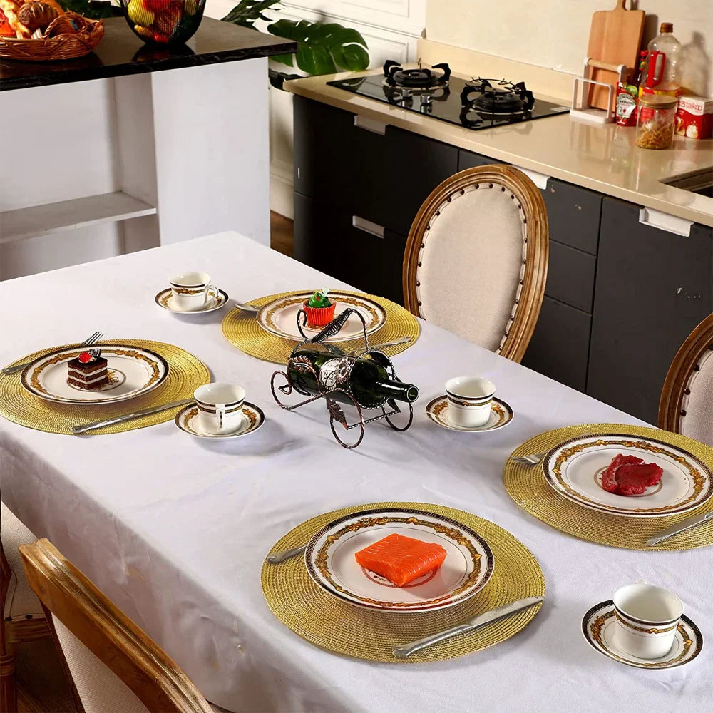 Lot de 6 sets de table ronds tressés