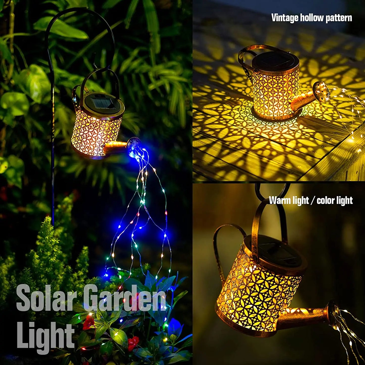 Lampe solaire pour arrosoir en cascade