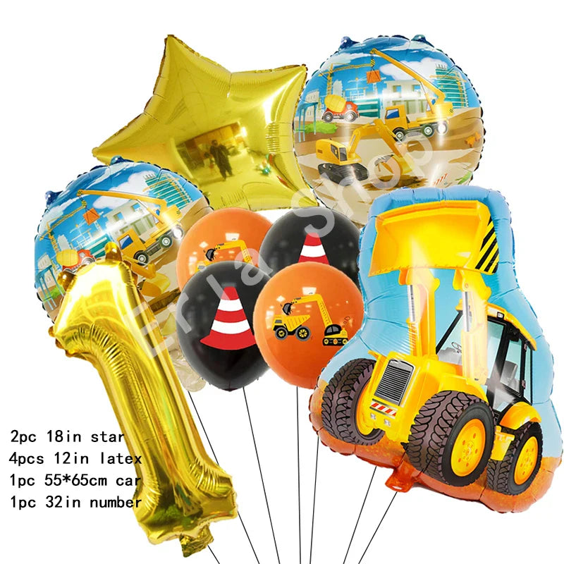 Fournitures de fête sur le thème du tracteur de chantier