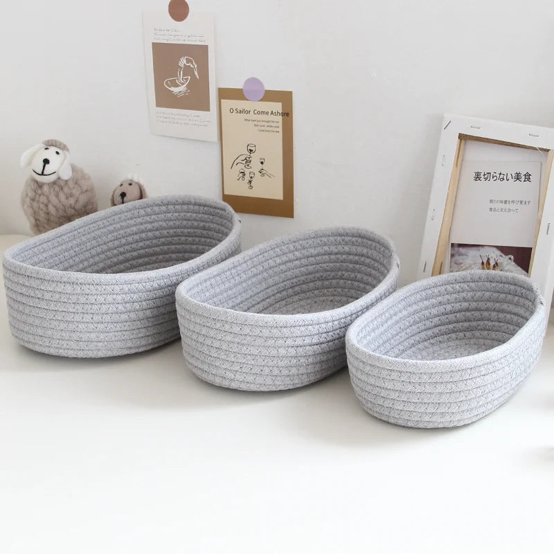 Paniers de rangement nordiques en corde de coton