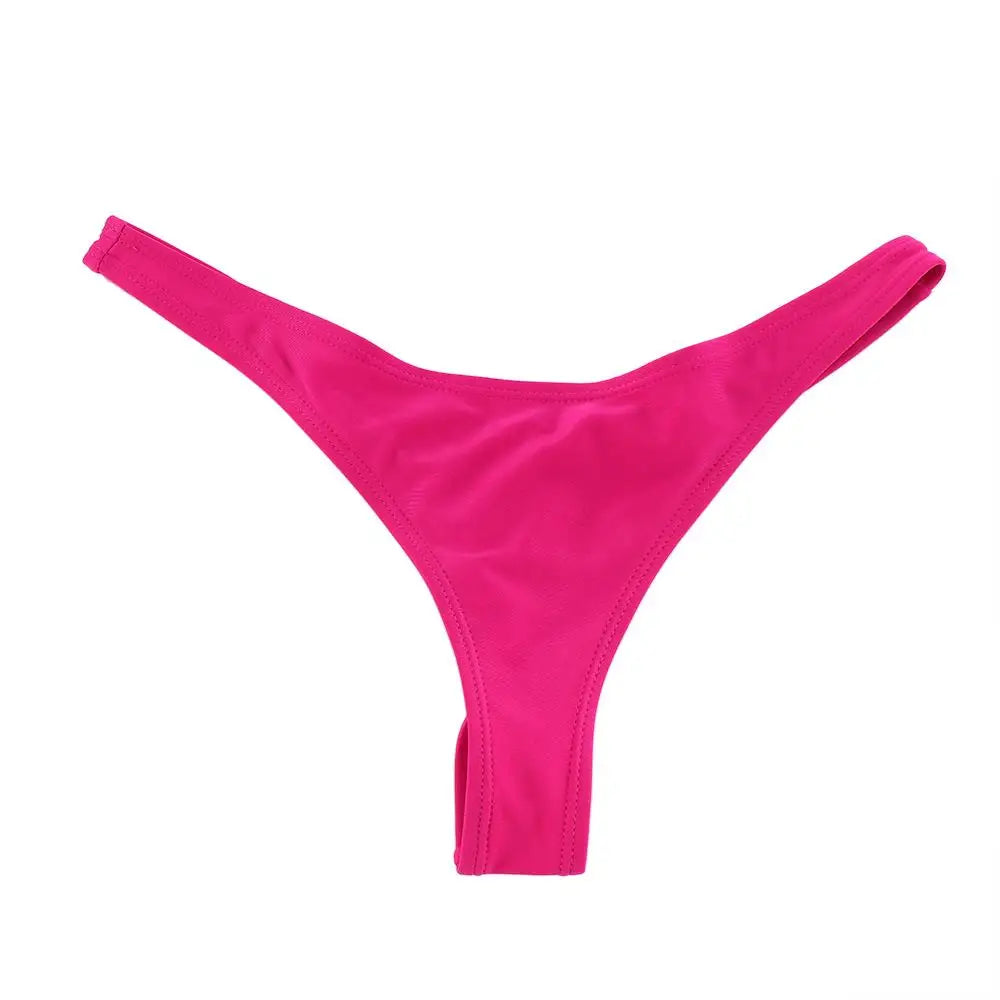 Sexy Side Tie Thong Bikini Bottoms | Adjustable Brazilian Swim Briefs