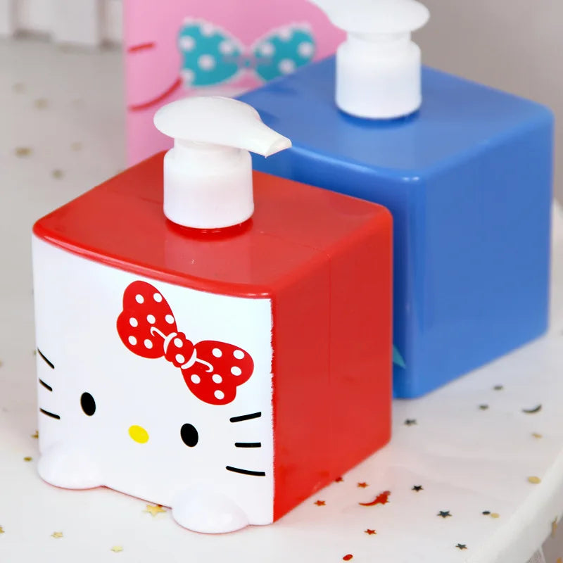 Red Blue cartoon-shaped bottle with a red bow on a light background