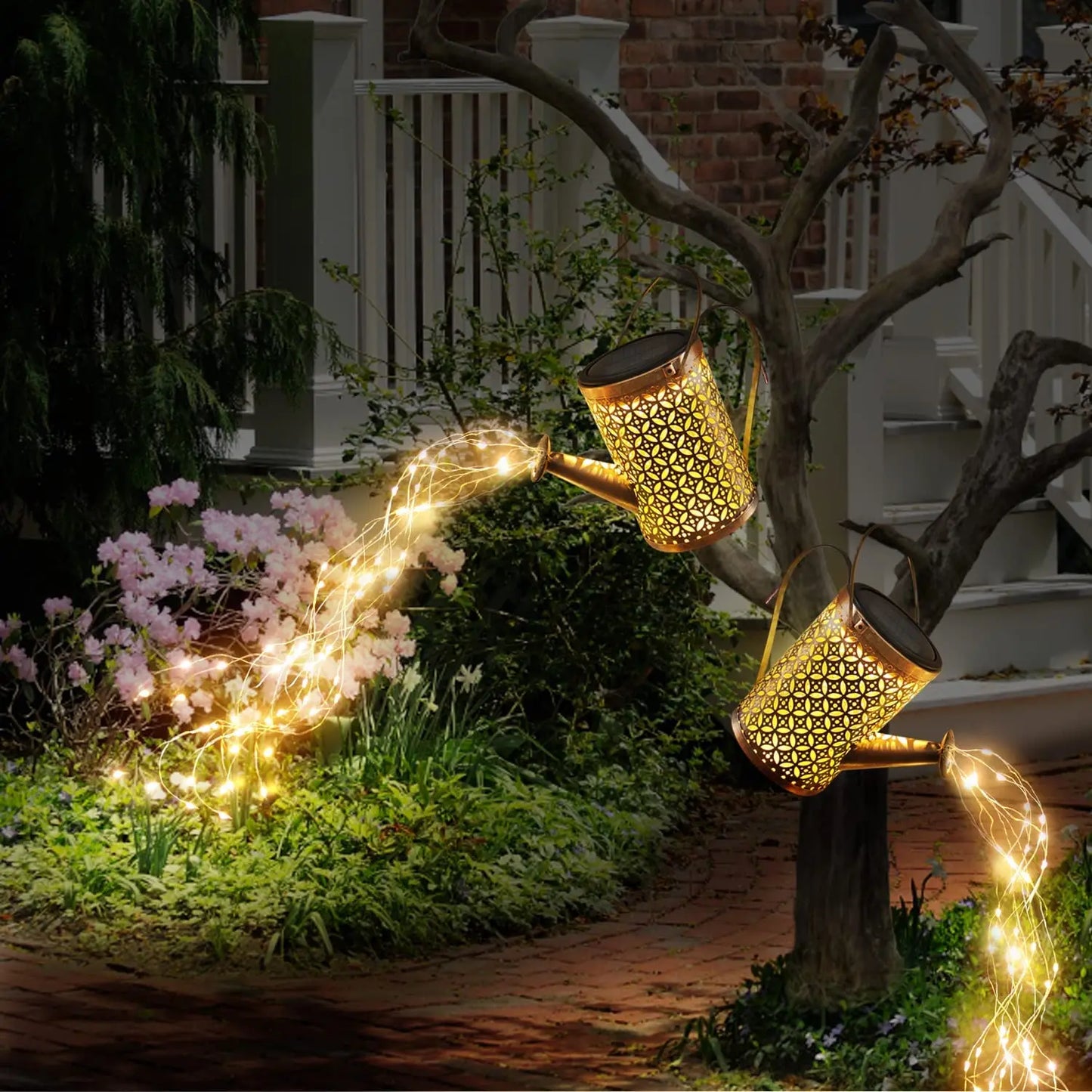 Lampe solaire pour arrosoir en cascade