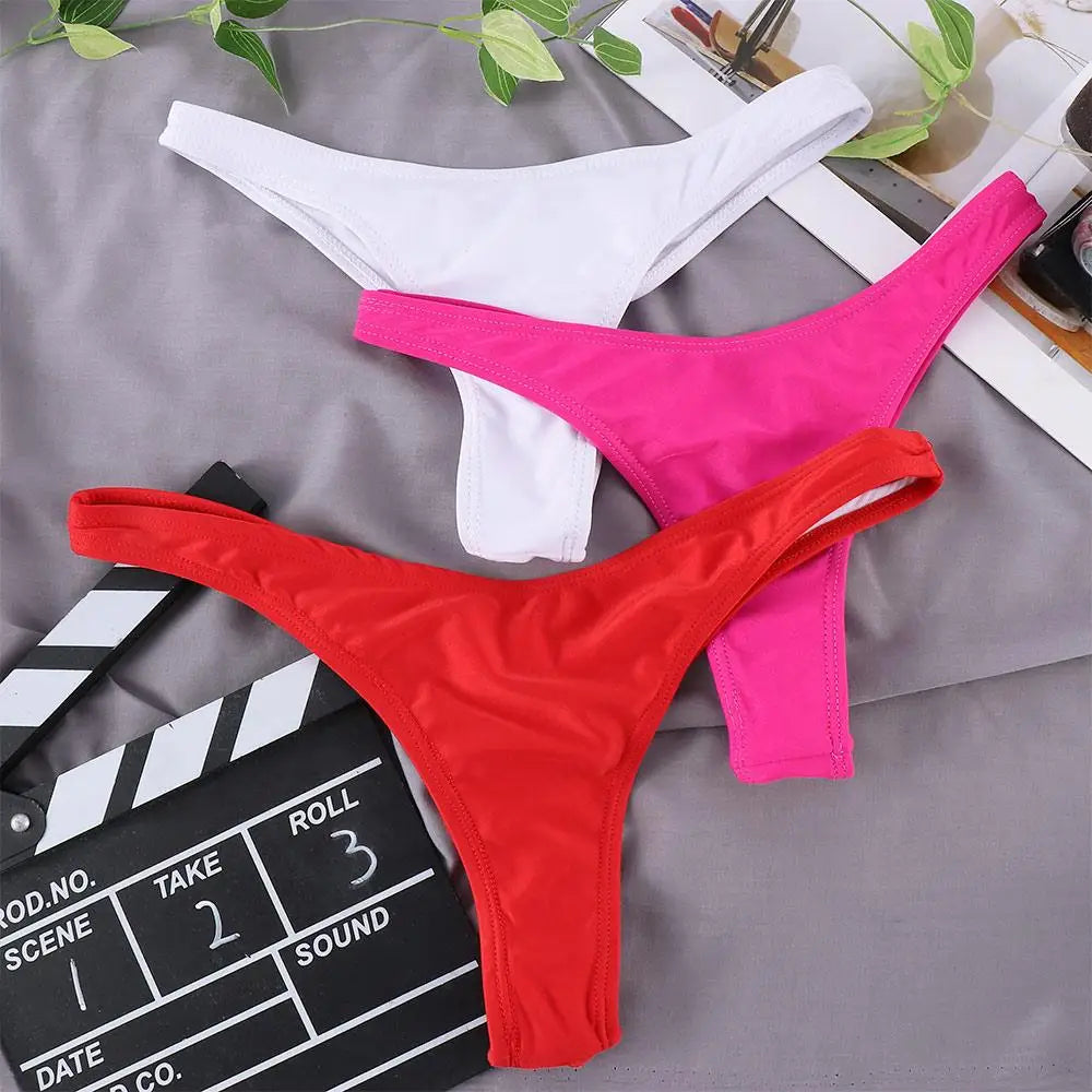 Sexy Side Tie Thong Bikini Bottoms | Adjustable Brazilian Swim Briefs